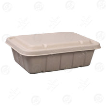 Load image into Gallery viewer, Bagasse Eco Rectangle Deep w/ Lid (1500ml)