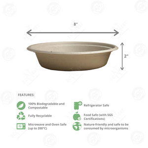 Bagasse Eco Bowl Wide Wide w/ Lid (900ml)