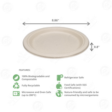 Load image into Gallery viewer, Bagasse Eco Plate 9&quot;