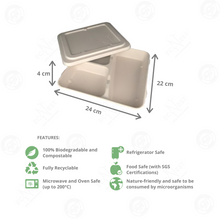 Load image into Gallery viewer, Bagasse Eco Bento Tray w/ Lid