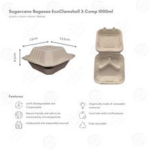 Load image into Gallery viewer, Bagasse Eco Clamshell